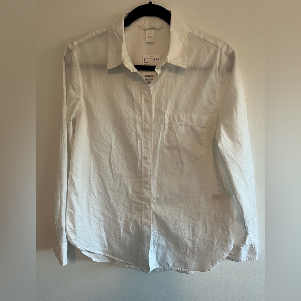H&M button white shirt